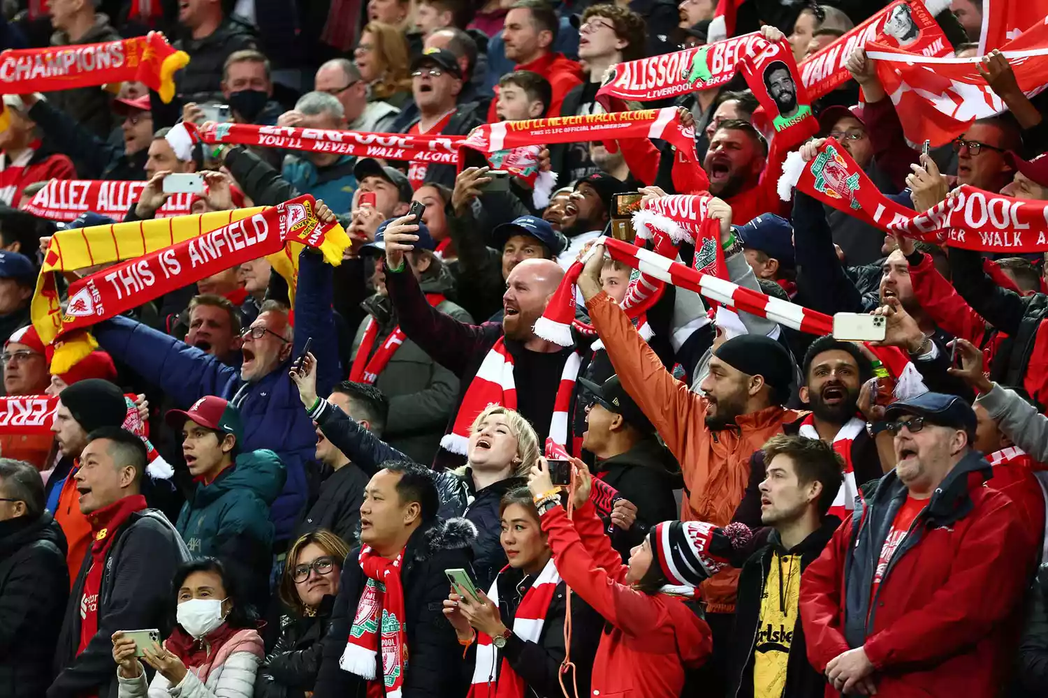 Liverpool soccer supporters